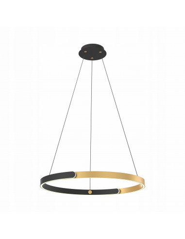Nowoczesna lampa sufitowa LINOS w kształcie pierścienia - czarno-złota, elegancka dekoracja do każdego wnętrza