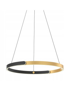 Nowoczesna lampa sufitowa LINOS w kształcie pierścienia - czarno-złota, elegancka dekoracja do każdego wnętrza 2