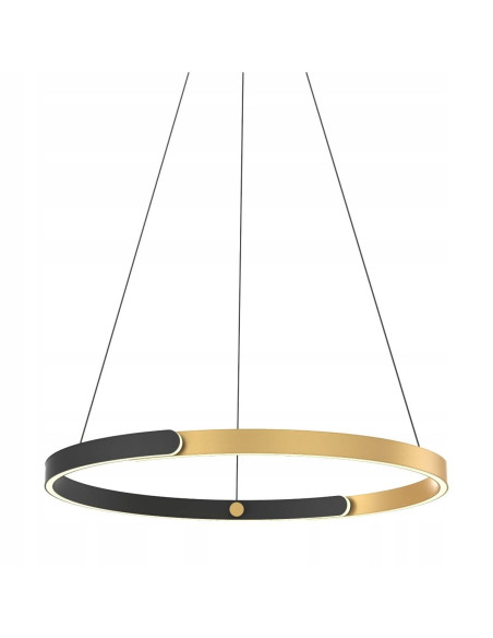 Nowoczesna lampa sufitowa LINOS w kształcie pierścienia - czarno-złota, elegancka dekoracja do każdego wnętrza