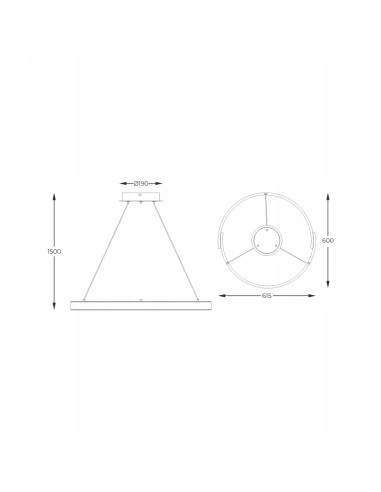 Nowoczesna lampa sufitowa LINOS w kształcie pierścienia - czarno-złota, elegancka dekoracja do każdego wnętrza
