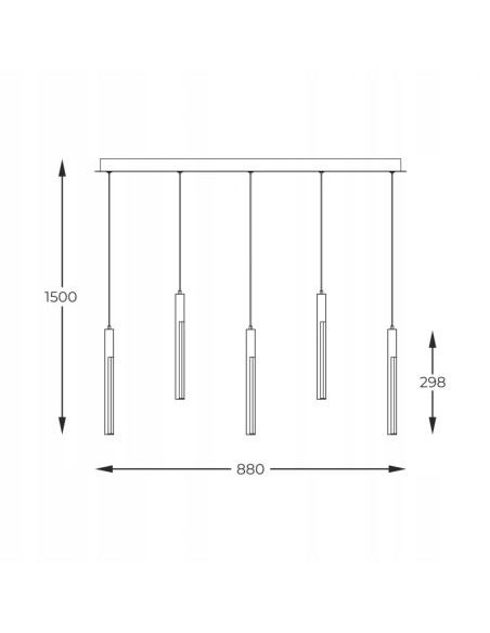 Lampa sufitowa ELIOT LED z drewnianymi akcentami - nowoczesna lampa dekoracyjna, 5 źródeł światła, żółta, idealna do salonu.