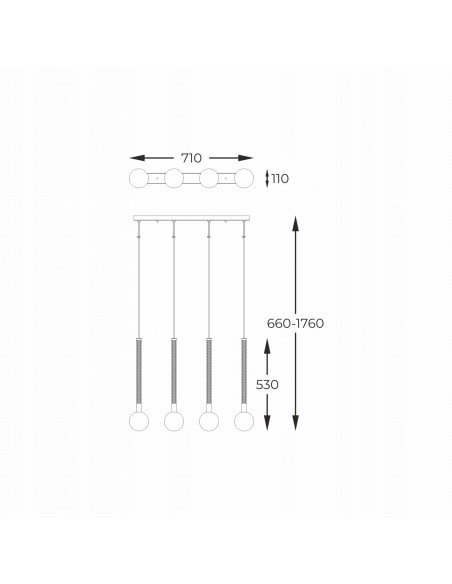 Lampa wisząca MIDA G9 w szczotkowanym mosiądzu - nowoczesny design do jadalni i biura