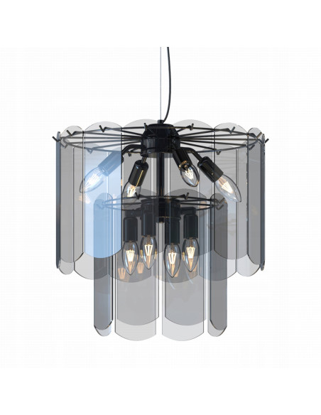 Lampa wisząca NIRA z przezroczystymi kloszami, elegancki akcent w nowoczesnych wnętrzach jadalni i salonu