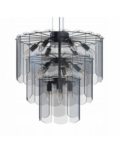 Lampa sufitowa NIRA E14 z trzema szklanymi okręgami, czarna, nowoczesny styl do eleganckich wnętrz 2