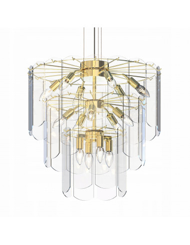 Lampa wisząca NIRA glamour z przezroczystym kloszem, 180 cm – elegancja do nowoczesnych wnętrz