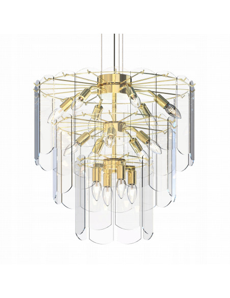 Lampa wisząca NIRA glamour z przezroczystym kloszem, 180 cm – elegancja do nowoczesnych wnętrz