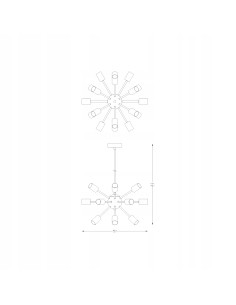 Elegancka lampa sufitowa MANDI chromowana, 18xE27, 148 cm, metalowa do salonu i biura - nowoczesny design. 2