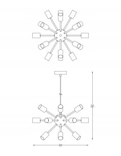 Lampa wisząca MANDI 18 kloszy, złota, nowoczesna, E27, elegancka do biura i wnętrz domowych, Zuma Line 2