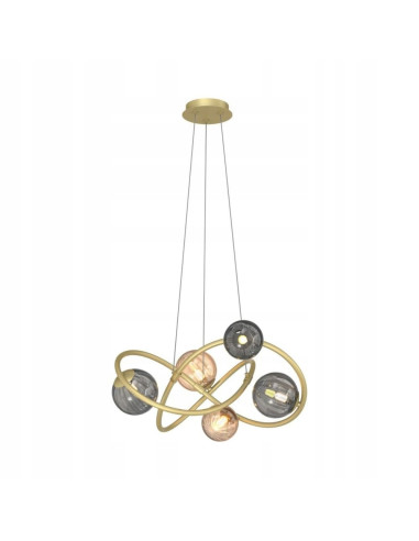 Lampa wisząca ARLON Zuma Line - elegancka złota lampa z 5 punktami świetlnymi do nowoczesnych wnętrz