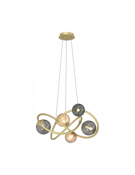 Lampa wisząca ARLON Zuma Line - elegancka złota lampa z 5 punktami świetlnymi do nowoczesnych wnętrz