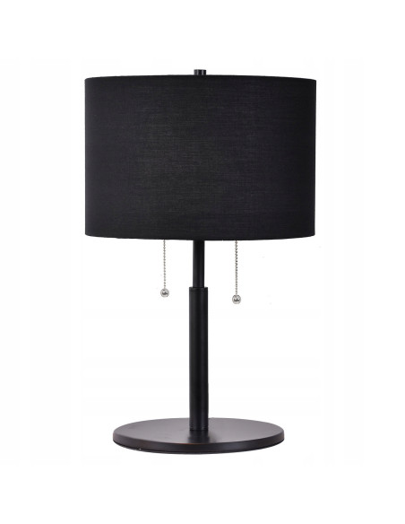 Elegancka lampa nocna Fogo z czarnym abażurem - stylowe oświetlenie do sypialni i biura, doskonałe do nowoczesnych wnętrz