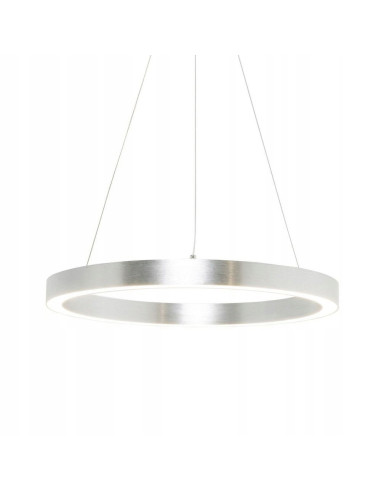 Lampa wisząca CARLO LED, minimalistyczna z aluminium, srebrzysta, do nowoczesnych wnętrz - Zuma Line.