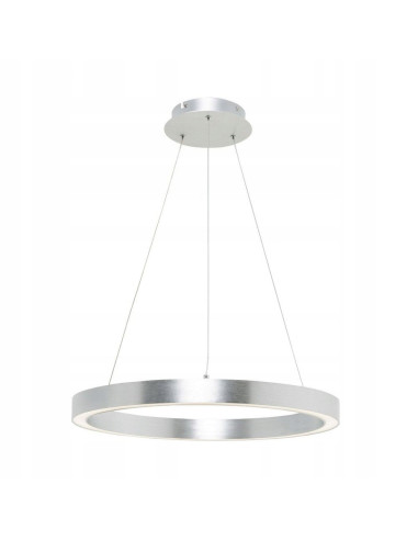 Lampa wisząca CARLO LED, minimalistyczna z aluminium, srebrzysta, do nowoczesnych wnętrz - Zuma Line.