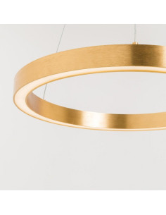 Lampa wisząca CARLO w kolorze złotym – eleganckie oświetlenie LED do salonu i jadalni, minimalistyczny design. 2