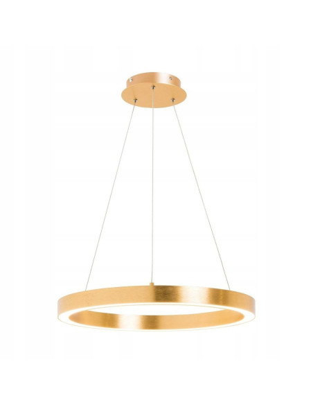 Lampa wisząca CARLO w kolorze złotym – eleganckie oświetlenie LED do salonu i jadalni, minimalistyczny design.