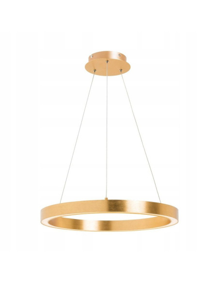 Lampa wisząca CARLO w kolorze złotym – eleganckie oświetlenie LED do salonu i jadalni, minimalistyczny design.