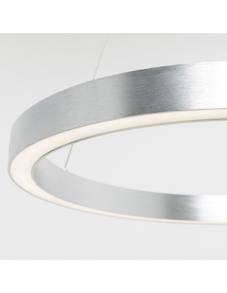 Lampa wisząca CARLO w srebrnym kolorze, LED 2500 lumenów, nowoczesny styl do kuchni, holu, biura i salonu.