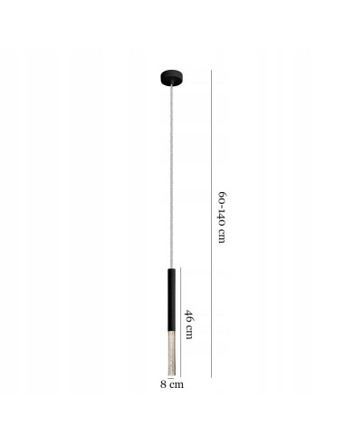 Lampa Wisząca ONE LED - Elegancka Czarna z Bąbelkami, Minimalistyczna, 140 cm, Idealna do Kuchni i Jadalni, ZUMA LINE