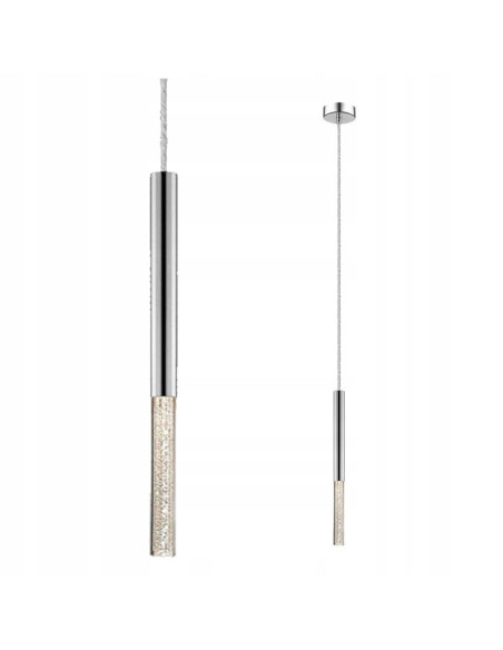 Nowoczesna lampa wisząca LED ONE ZUMA LINE, srebrna, minimalistyczny design, 450 lumenów, idealna do wnętrz.