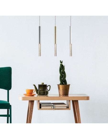 Nowoczesna lampa wisząca LED ONE ZUMA LINE, srebrna, minimalistyczny design, 450 lumenów, idealna do wnętrz.