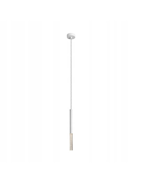 Lampa wisząca ONE LED w kształcie sopla lodu, biały, nowoczesny design, energooszczędna, idealna do jadalni i salonu.