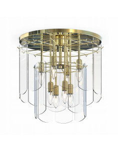 Lampa sufitowa NIRA złota, 8-punktowa, elegancka z oszklonymi kloszami - nowoczesne oświetlenie do wnętrz