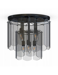 Nowoczesna lampa sufitowa NIRA z dymionymi kloszami, 8-punktowe oświetlenie w kolorze szarym do salonu i jadalni 2