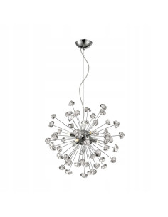Lampa sufitowa STAR - Nowoczesny żyrandol z lodowymi kloszami w eleganckim chromie do każdego wnętrza