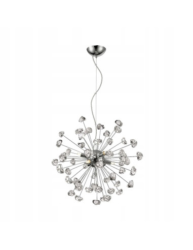 Lampa sufitowa STAR - Nowoczesny żyrandol z lodowymi kloszami w eleganckim chromie do każdego wnętrza
