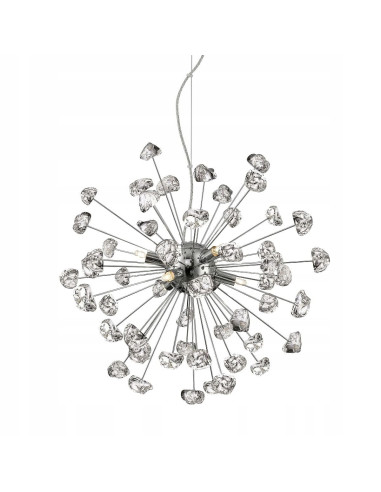 Lampa sufitowa STAR - Nowoczesny żyrandol z lodowymi kloszami w eleganckim chromie do każdego wnętrza