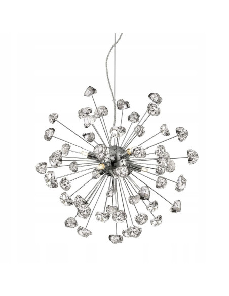 Lampa sufitowa STAR - Nowoczesny żyrandol z lodowymi kloszami w eleganckim chromie do każdego wnętrza