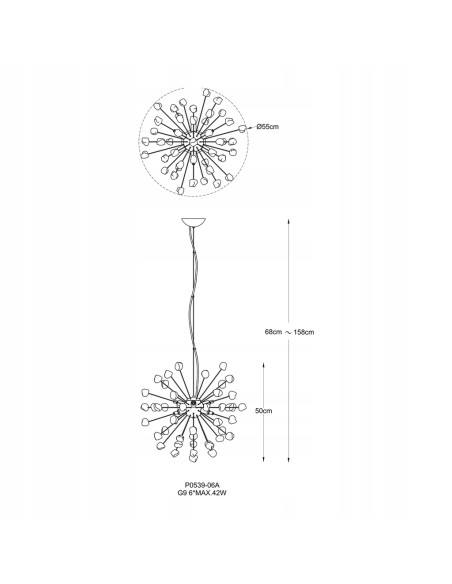 Lampa sufitowa STAR - Nowoczesny żyrandol z lodowymi kloszami w eleganckim chromie do każdego wnętrza