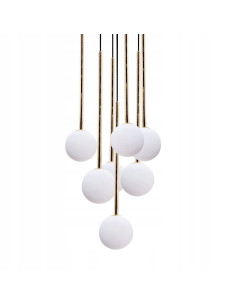 Nowoczesna lampa wisząca ALI Zuma Line z 7 punktami świetlnymi w eleganckim stylu czarno-złoto-białym, 180 cm 2