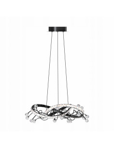 Nowoczesna lampa wisząca MAIA LED w czarnym chromie - elegancki żyrandol do salonu i biura z zintegrowanym źródłem światła.