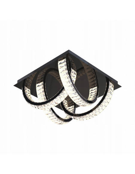 Lampa sufitowa TULA LED z kryształowym akcentem - czarna elegancja w nowoczesnym stylu glamour