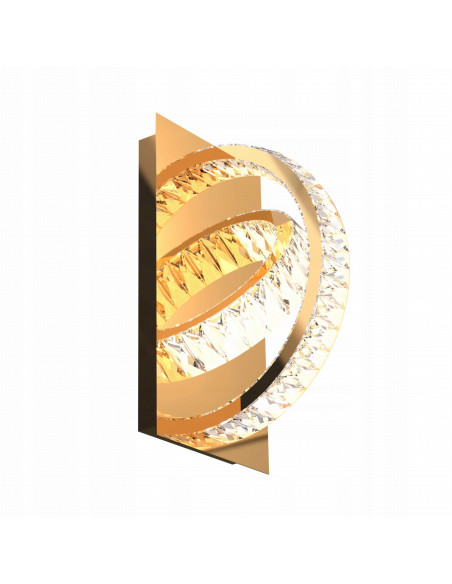 Kinkiet TULA LED w złotym kolorze z półpierścieniami – elegancka lampa ścienna od Zuma Line do każdego wnętrza