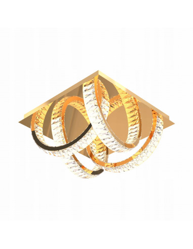 Lampa sufitowa LED TULA z kryształami w eleganckim złotym wykończeniu - idealna do nowoczesnych wnętrz