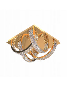 Lampa sufitowa LED TULA z kryształami w eleganckim złotym wykończeniu - idealna do nowoczesnych wnętrz 2