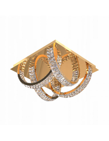 Lampa sufitowa LED TULA z kryształami w eleganckim złotym wykończeniu - idealna do nowoczesnych wnętrz