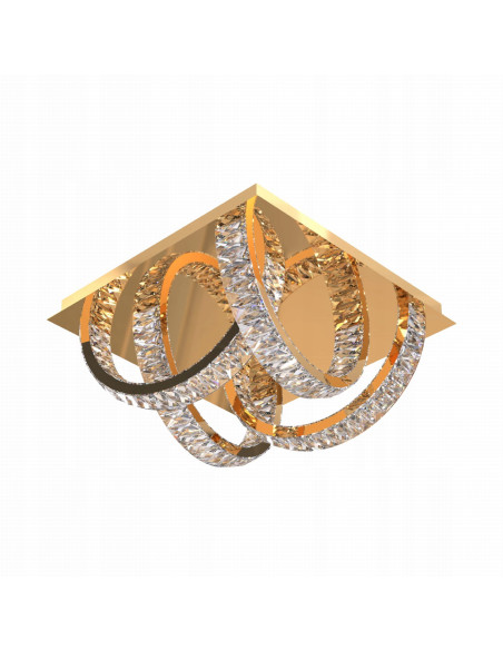 Lampa sufitowa LED TULA z kryształami w eleganckim złotym wykończeniu - idealna do nowoczesnych wnętrz