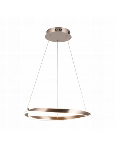 Lampa sufitowa LED GIRONA w kolorze niklowym, 150 cm, nowoczesny zwis do każdego stylowego wnętrza