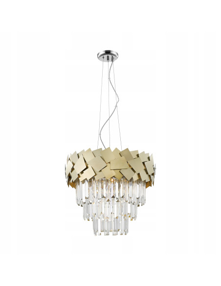 Lampa wisząca QUASAR 6 E14 w złotej odsłonie - nowoczesny akcent do eleganckich wnętrz z regulowaną wysokością