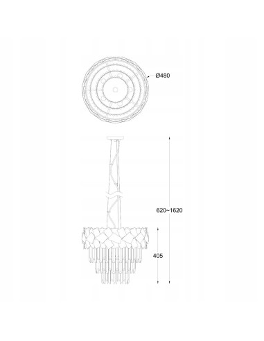Lampa wisząca QUASAR 6 E14 w złotej odsłonie - nowoczesny akcent do eleganckich wnętrz z regulowaną wysokością
