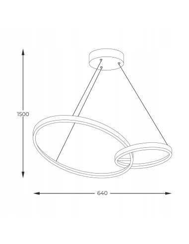 Lampa sufitowa RANDA LED - nowoczesna czarno-złota lampa z regulacją barwy światła do jadalni i sypialni
