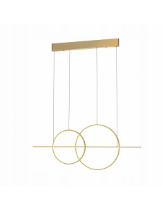 Lampa wisząca CHOLET w złocie z LED - elegancka geometria do jadalni i nowoczesnych wnętrz