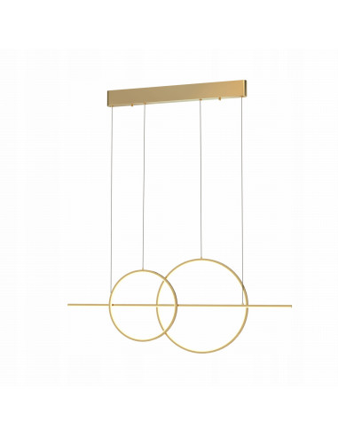 Lampa wisząca CHOLET w złocie z LED - elegancka geometria do jadalni i nowoczesnych wnętrz