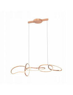 Nowoczesny żyrandol wiszący CHOLET w złotych kołach LED, 150 cm, 6600 lumenów – elegancja do jadalni i salonu