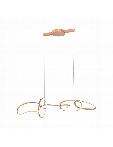 Nowoczesny żyrandol wiszący CHOLET w złotych kołach LED, 150 cm, 6600 lumenów – elegancja do jadalni i salonu