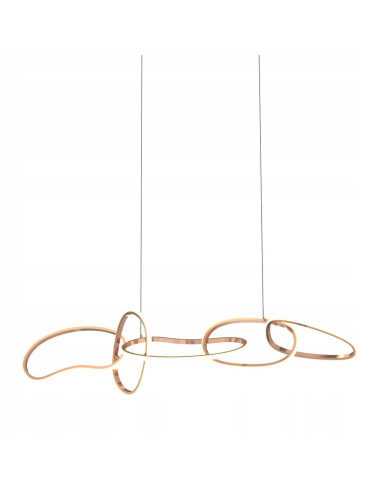 Nowoczesny żyrandol wiszący CHOLET w złotych kołach LED, 150 cm, 6600 lumenów – elegancja do jadalni i salonu