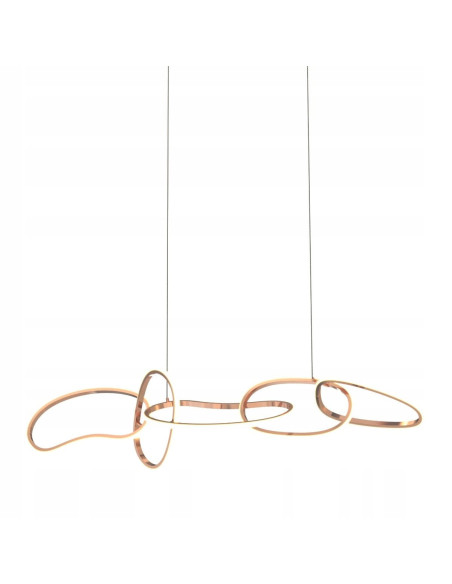 Nowoczesny żyrandol wiszący CHOLET w złotych kołach LED, 150 cm, 6600 lumenów – elegancja do jadalni i salonu